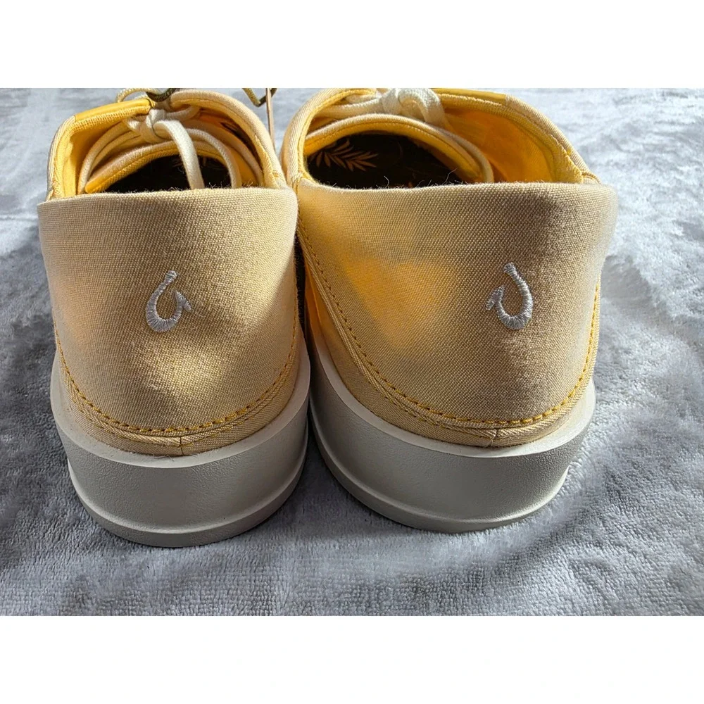 OluKai Tradewind Canvas Casual Sneakers Mens 10.5 Solar Glow Peach/Yellow NWOB